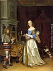 La Toilette Paintings - Lady at her Toilette by Gerard ter Borch